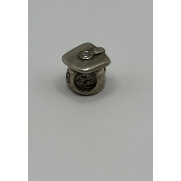 Graduation Cap Bracelet Charm Sterling Silver - Picture 3 of 6